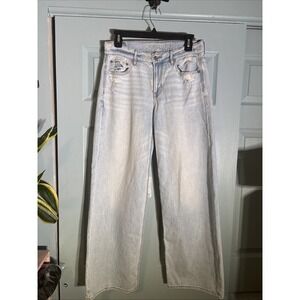 American Eagle Skater Jean Light Wash Denim Distressed Blowout Destroyed Jeans 4